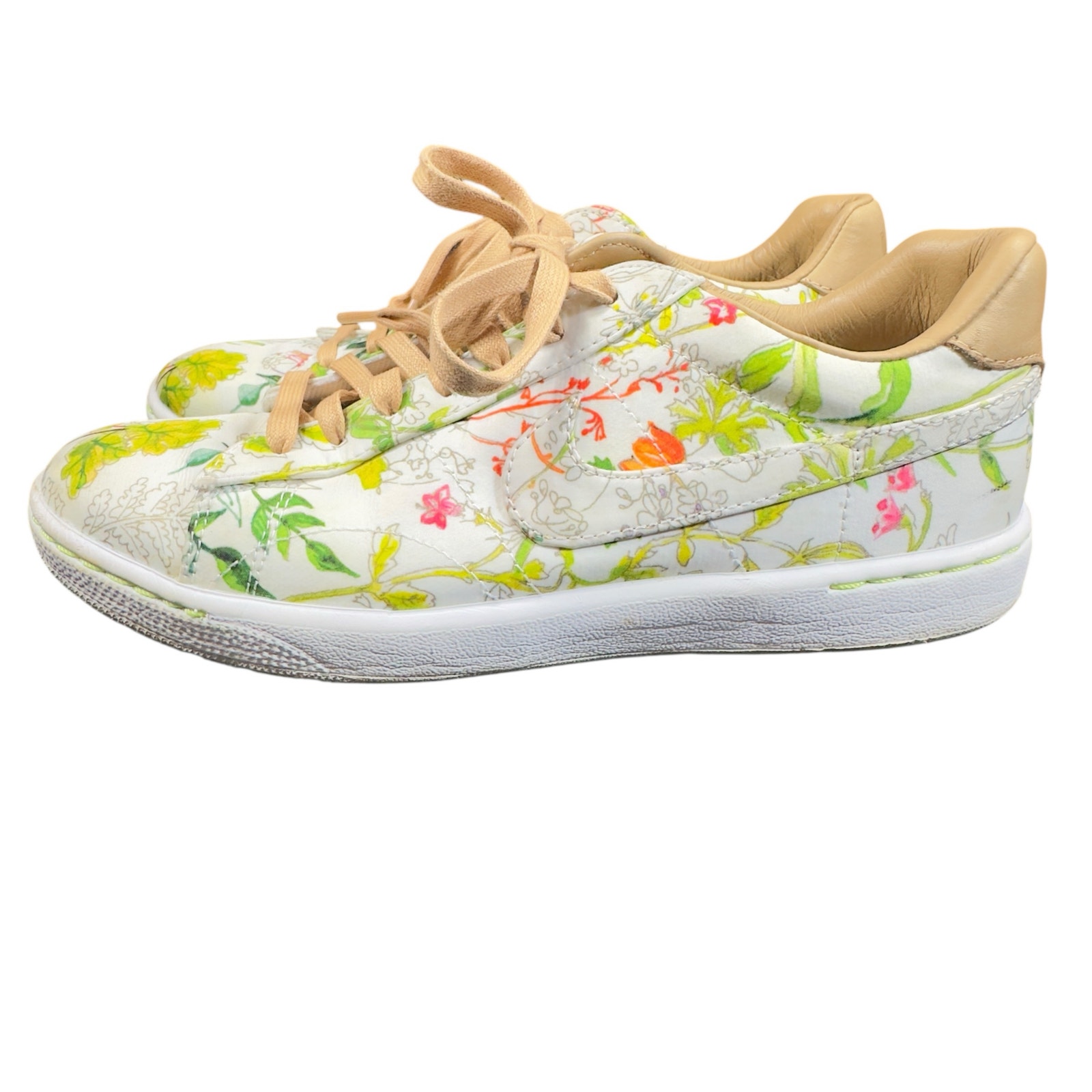 Nike Shoes | Liberty Of London Nike Tennis Classic Ac Shoes Floral Print Women’s Sz 7 Low | Color: White | Size: 7
