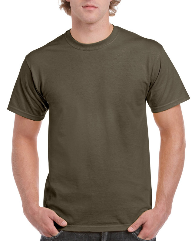 Gildan G200 Adult Ultra Cotton T Shirt in Olive size 4XL 2000, G2000
