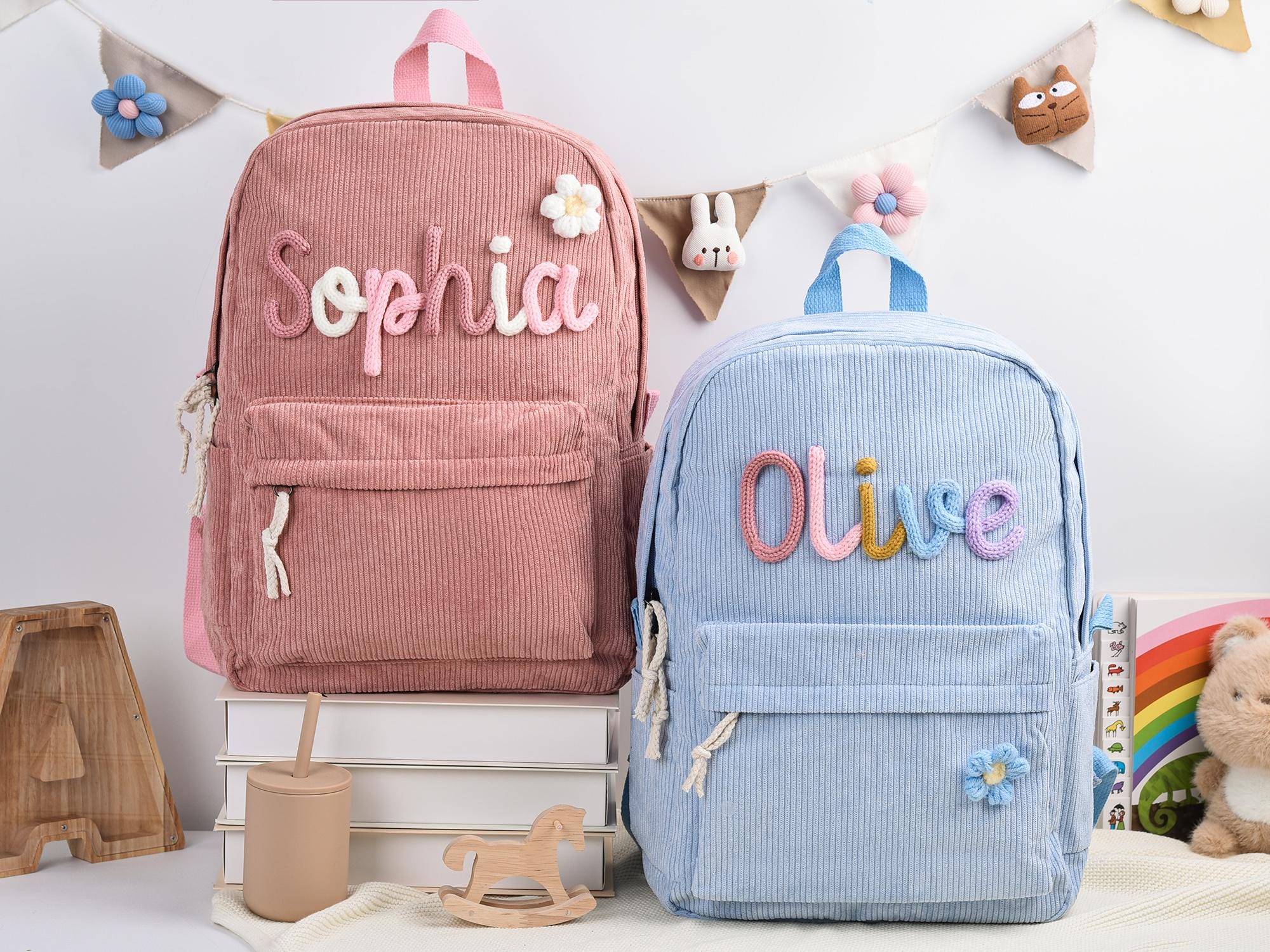 Zaino personalizzato per bambini, zaino per bambini con nome, regalo per bambini, regalo per zaino scolastico, borsa per il ritorno a scuola, zaino pe