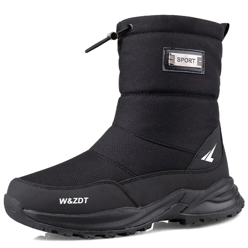 2026 Outdoor-Winterstiefel, Herrenschuhe, plus Samt, dick, warm, Schneestiefel, wasserdicht, skisichere Stiefel, große High-Top-Baumwollschuhe