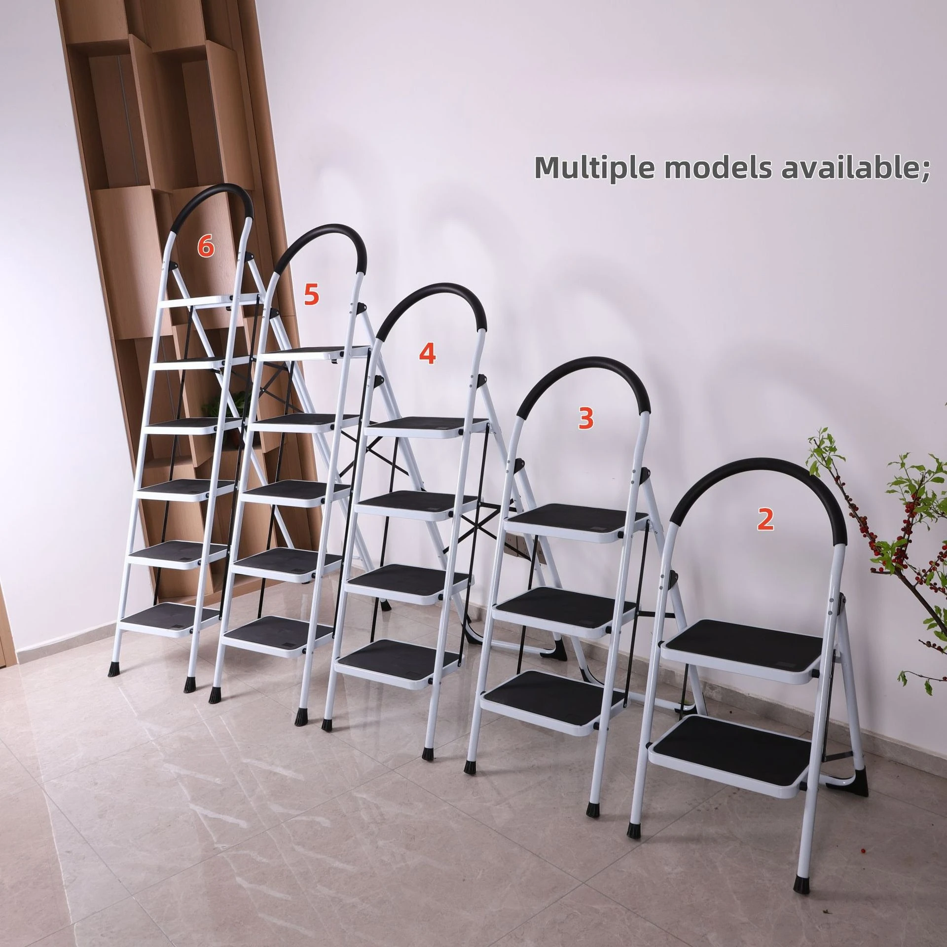 Klappbare Trittleiter für Wohnmobile, multifunktionaler Tritthocker, verdickte mobile Teleskopleiter in Fischgrätenform aus Kohlenstoffstahl