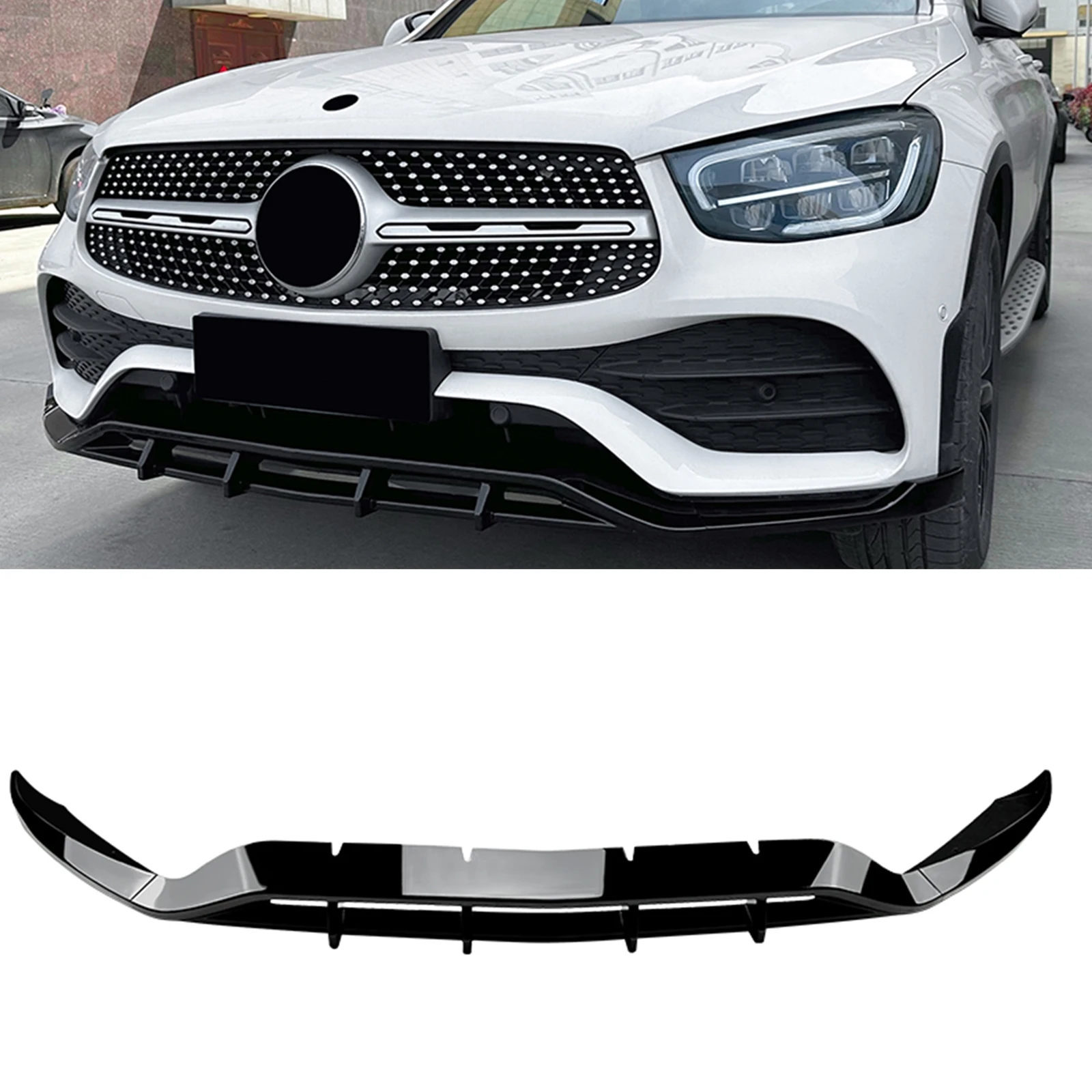 Auto Frontschürze Spoiler Lip Splitter Auto Kit Für Mercedes Benz GLC Klasse X 253 GLC 200 260 300 2020-2022 AMG Image