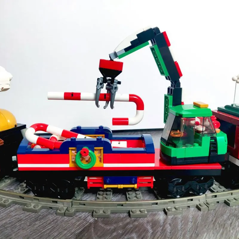 MOC Baustein Mini Zug Serie Candy Crane DIY Modell Bildung Puzzle Originalität Spielzeug Ziegel Junge Weihnachten Geschenk 280PCS Image