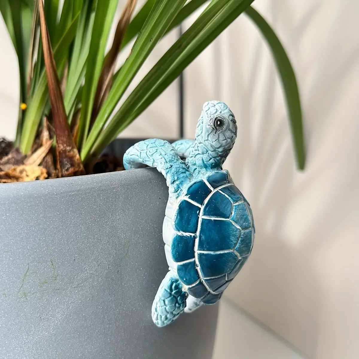 Simpatica piccola tartaruga vaso da fiori ornamenti appesi statua in resina giardino domestico bonsai paesaggio ganci animali statua arredamento creativo