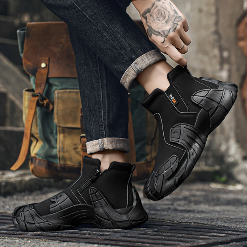 High Top Herrenschuhe Herbst Winter Neue vielseitige Sport Laufen Lässige trendige Schuhe Leichte Anti-Rutsch-Outdoor-Wanderschuhe