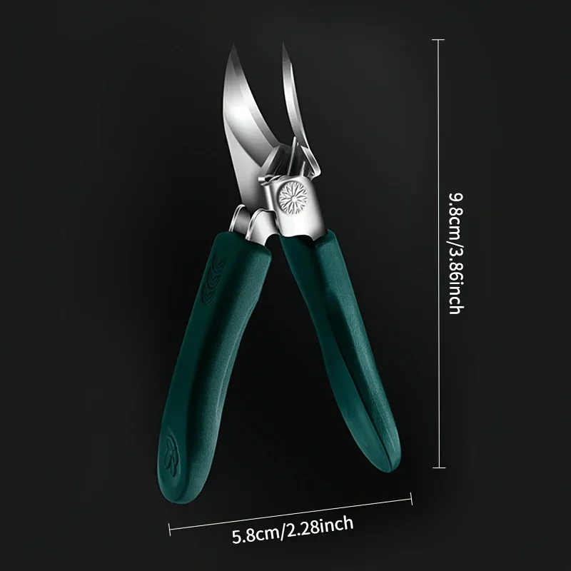 Große, öffnende Nagelknipser aus Edelstahl mit Spritzschutz-Design und Griff mit gebogener Klinge, scharfes und langlebiges Weihnachtsgeschenk Image