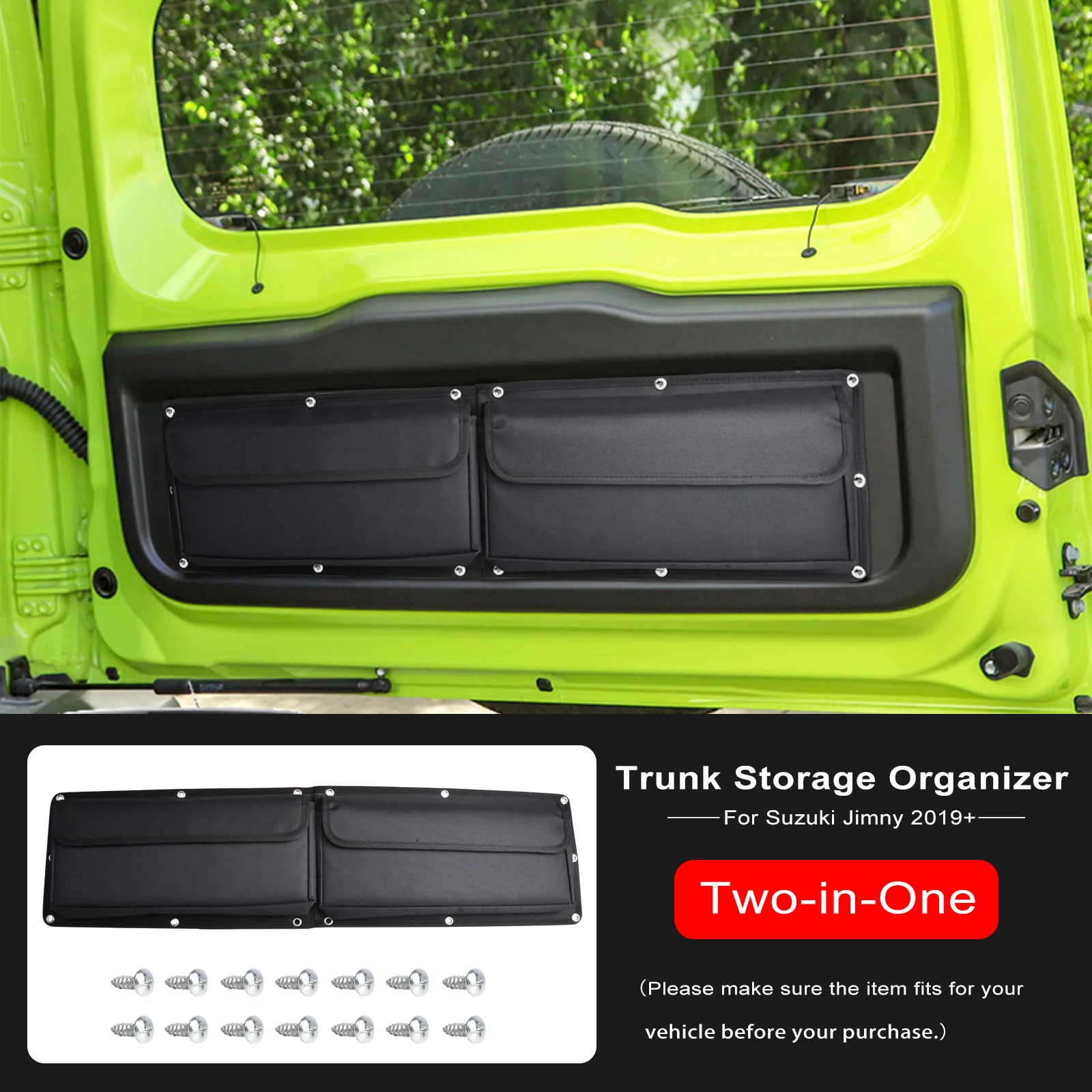 CKEGUO Verstauen Aufräumen Auto Hecktür Heckklappe Aufbewahrungstasche Organizer für Suzuki Jimny 2019 2021 2022 2023 2024 2025 Zubehör Image