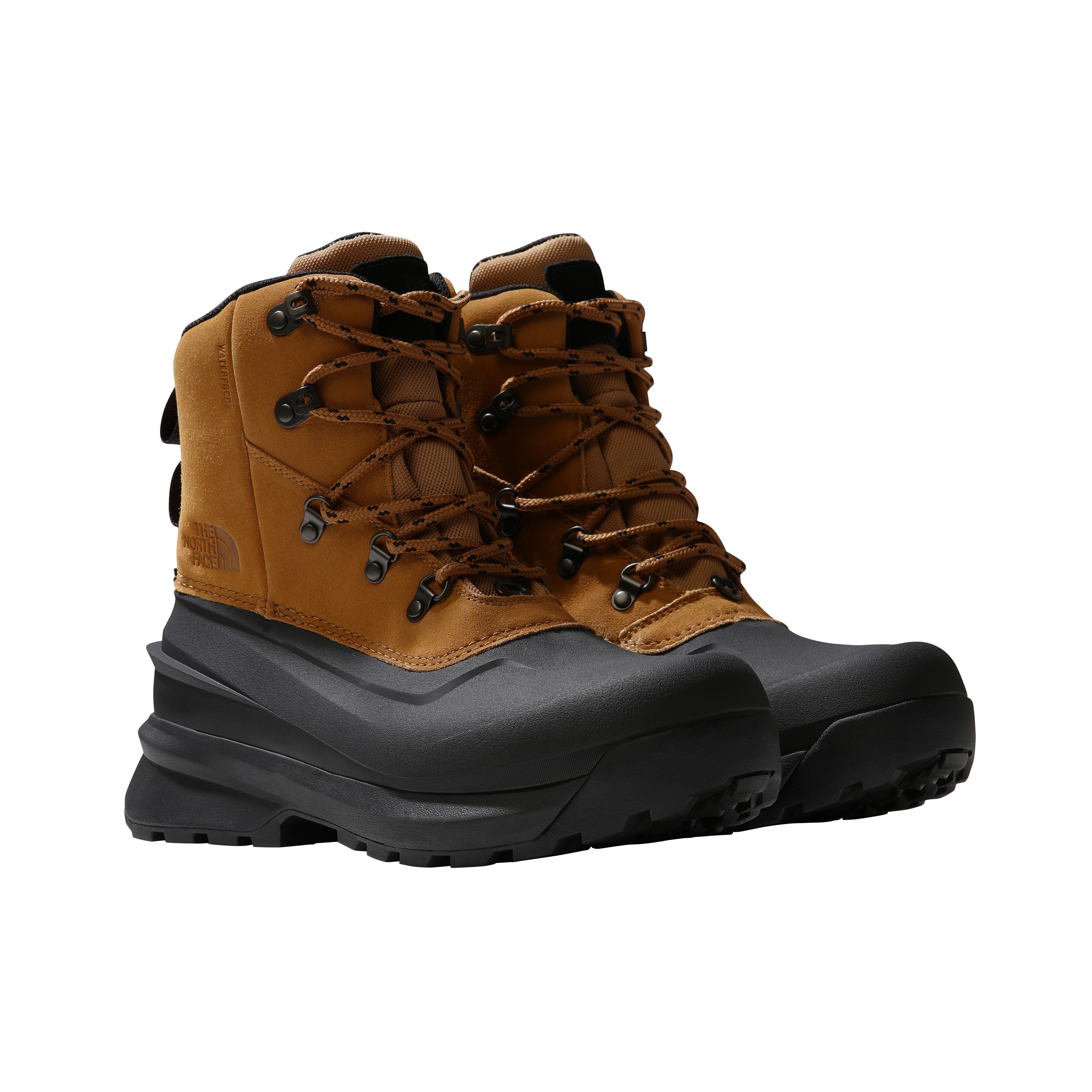 Winterstiefel THE NORTH FACE "M CHILKAT V LACE WP UTILITY", Herren, Gr. 46, braun (schwarz, braun), Leder, Textil, Schuhe Winterstiefel, Snowboots, Winterboots, Winterschuhe, wasserdicht