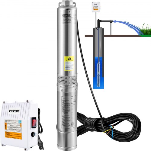 Deep Well Submersible Pump, Stainless Steel Water Pump, External Control Box, Waterproof For Home And Irrigation Deep Well Submersible Pump, Stainless Steel Water Pump, External Control Box, Waterproof For Home And Irrigation