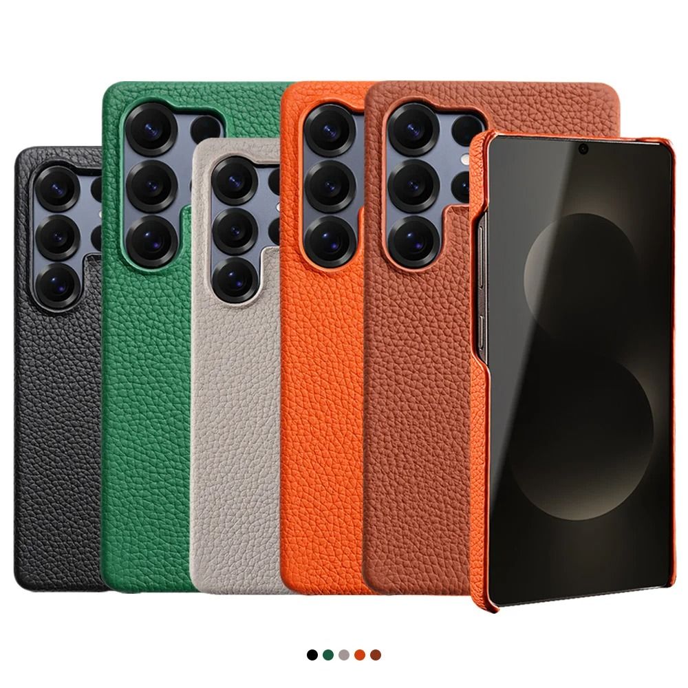 Magnetic Leather Phone Case For Samsung Galaxy orange galaxy S25+