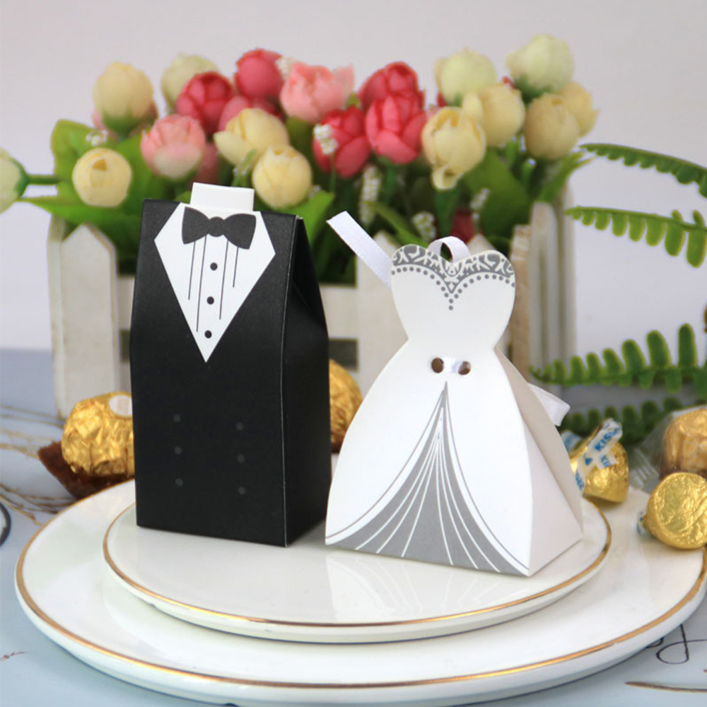 Tuxedo Wedding Dress Candy Boxes, Bride And Groom Packaging, Bridal Shower Party Supplies Tuxedo Wedding Dress Candy Boxes, Bride And Groom Packaging, Bridal Shower Party Supplies