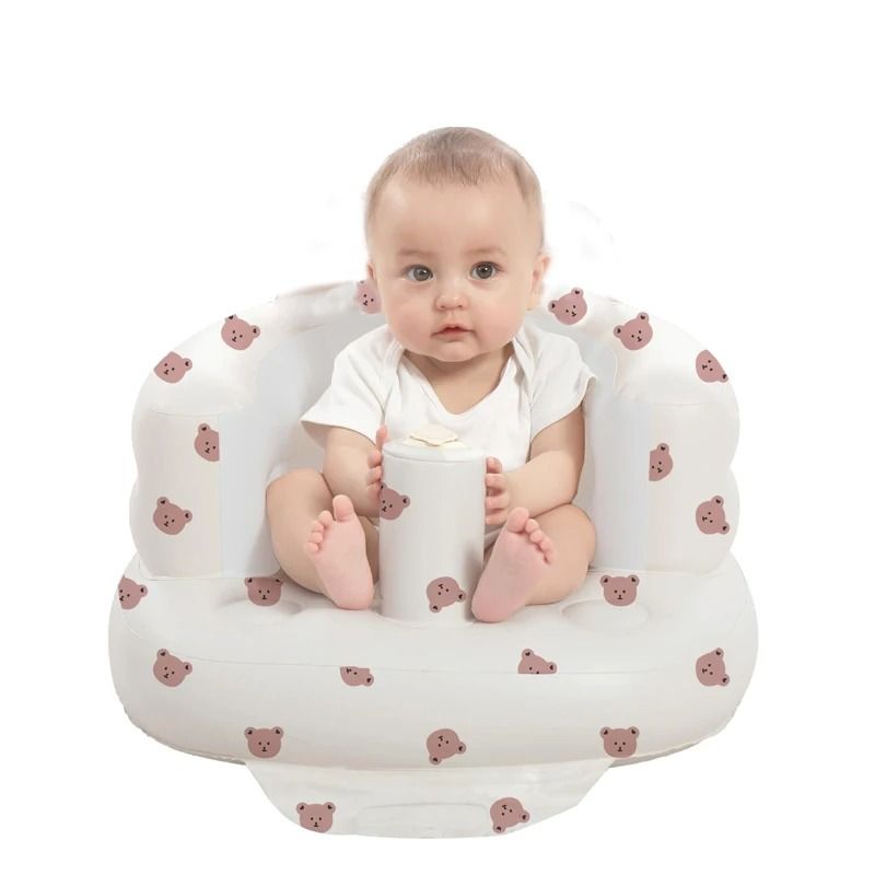 Inflatable Baby Seat With Built In Air Pump For Babies 3 To 36 Months bear Head 19.7 X 20.8 X 14.9in