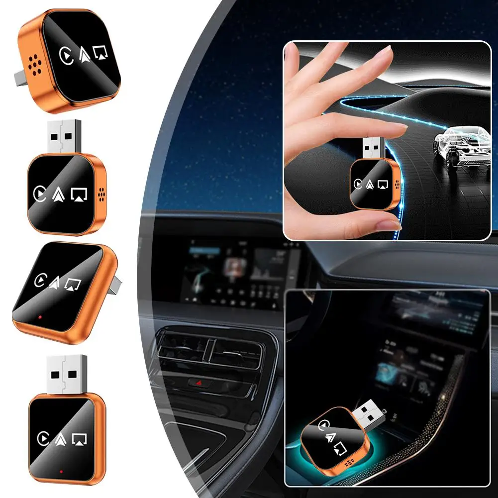 2025 3-in-1 kabelloser Carplay-Spiegel-Link-Adapter, Android Auto Airplay, USB, Bluetooth 5, kabelgebunden mit kabellosem Plug-and-Play Image