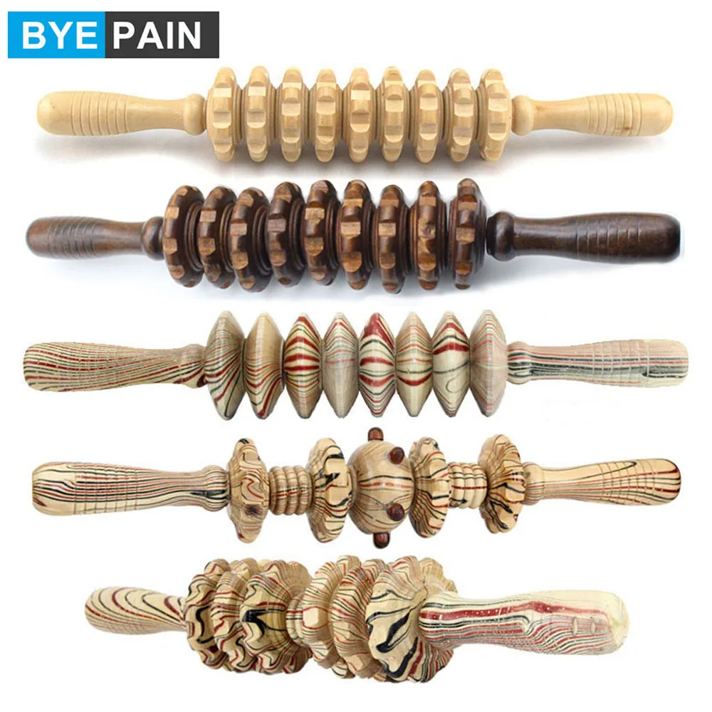 BYEPAIN Holz Übung Rollen Sport Verletzungen Gym Körper Bein Trigger Punkt Muscle Roller Sticks Massager Gesundheit Pflege