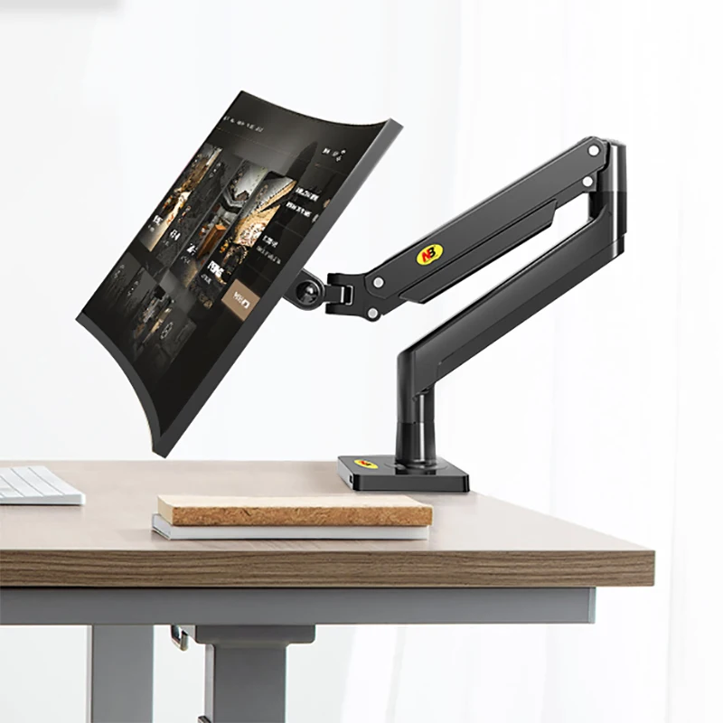 Gas feder arm 22-40 Zoll gebogener Lichtbogen Bildschirm Desktop-Monitor halter 360 drehen Monitor halterung Arm g40 g45 Image