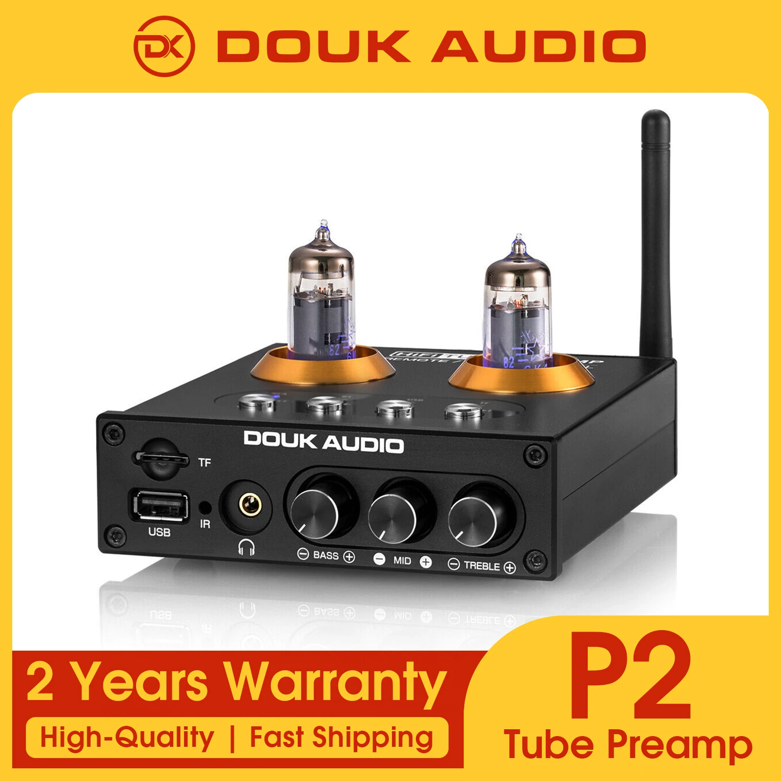 Douk Audio Mini Bluetooth 5,0 Vakuumröhre Vorverstärker HiFi Stereo Audio Receiver USB Musik Player Kopfhörer Verstärker TF Karte Image