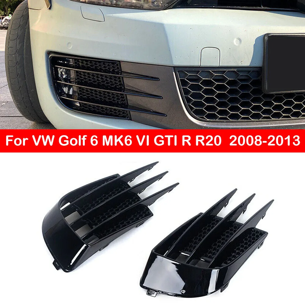 Per VW Volkswagen Golf 6 MK6 VI GTI R R20 Auto Anteriore Fendinebbia Paralume Cappe ABS Copertura Trim Vento Sopracciglio Paraurti Griglia Telaio