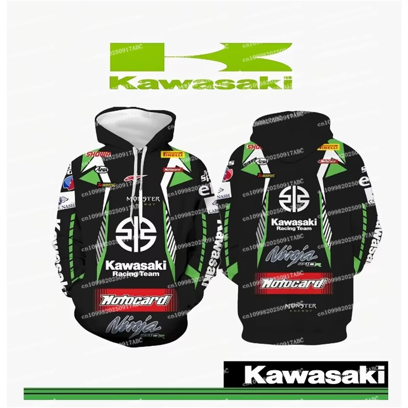 (Kawasaki) Herren Hoodie Kawasaki Hoodie modischer Pullover Kawasaki Logo Motorrad bequem täglich Pendeln Damen Hoodie