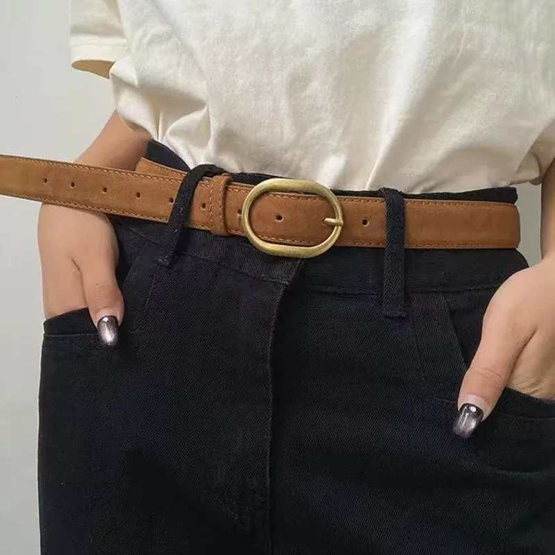 Die neuen Retro-Ins-Style-Jeans mit Gürtel für Damen 2025, vielseitig in Dekoration und bietet eine schwarze, trendige, taillierte Taille Image