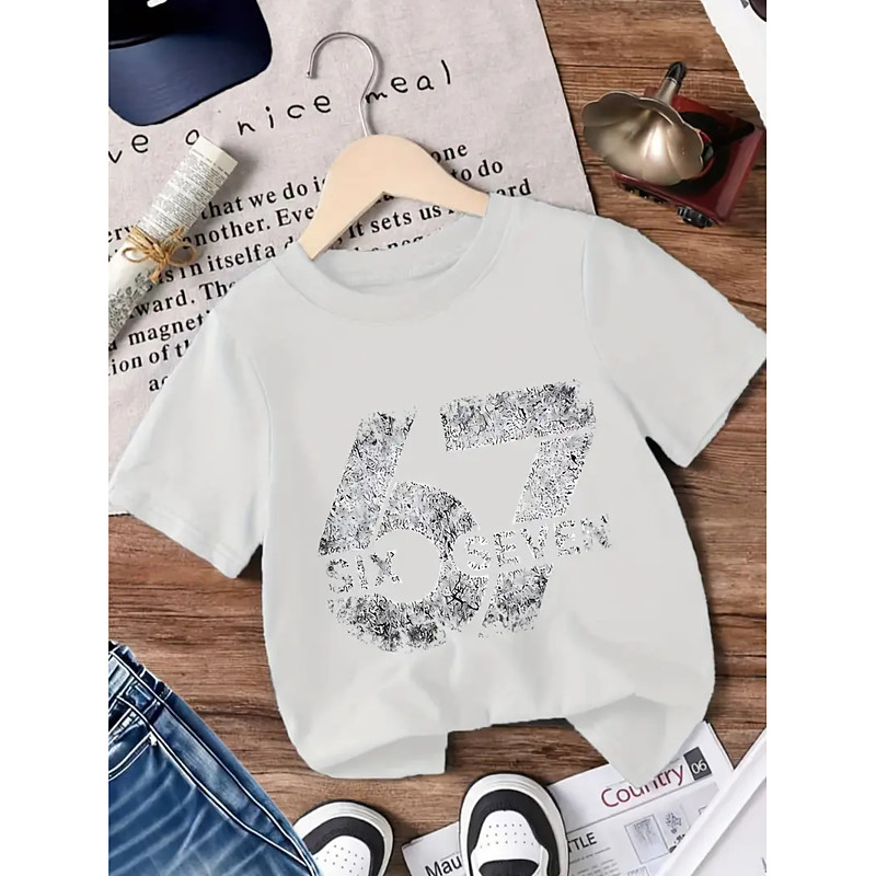 Cotton Kids Boys' Black White Red Chicken and Banana Graphic T shirt Blouse Crew Neck Short Sleeve Outdoor Dailywear Fashion Streetwear Designer Printing Summer