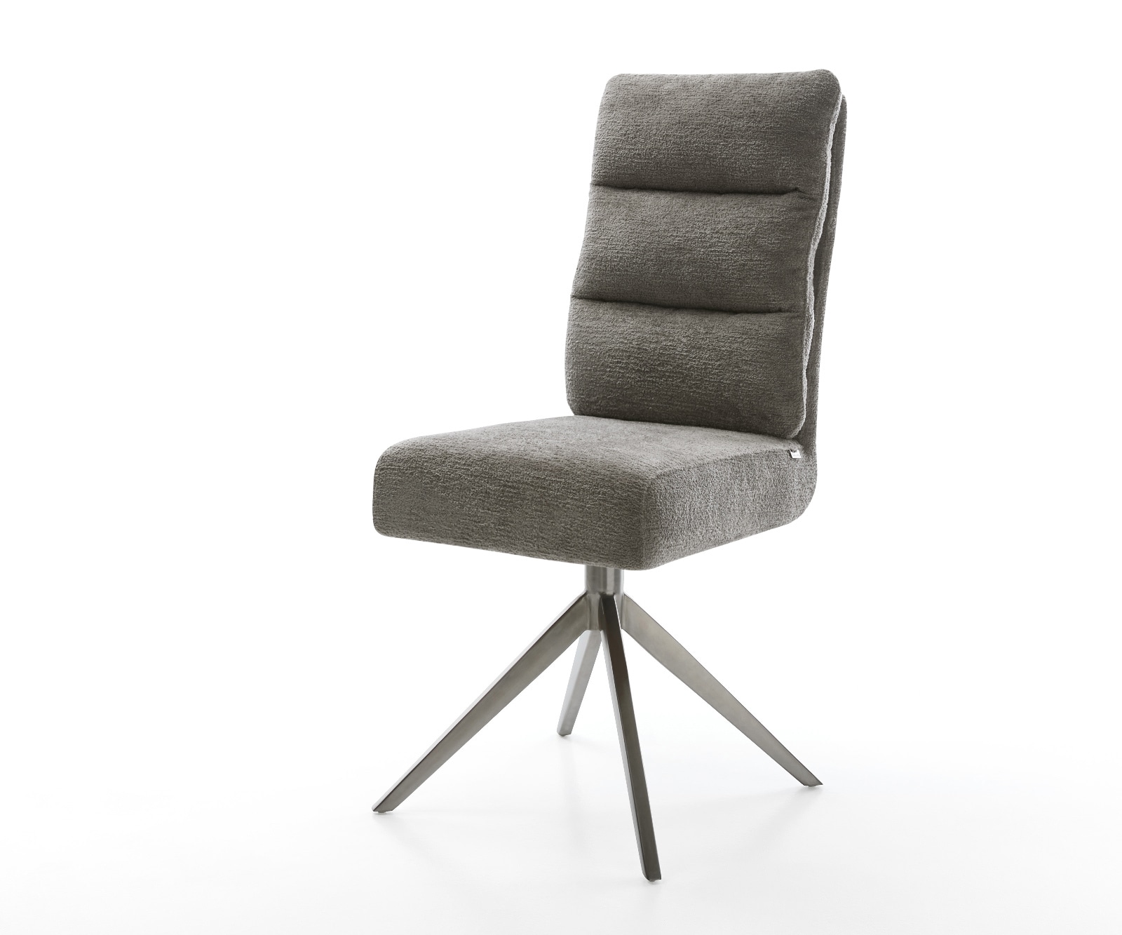 DELIFE Drehstuhl Pela-Flex Bouclé Soft Schlamm Kreuzgestell breit Graphit 360° drehbar Wippfunktion Taschenfederkern, Esszimmerstühle Image