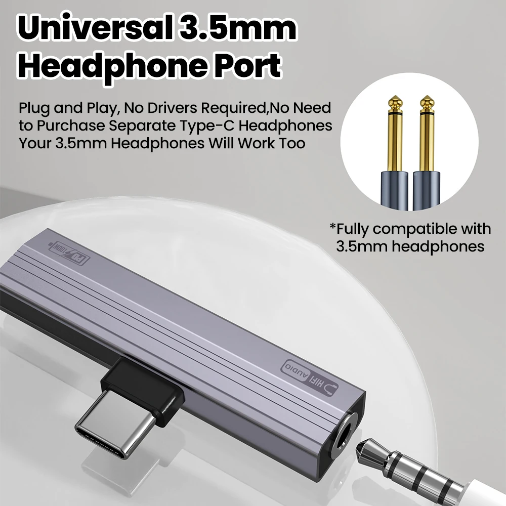 Adaptateur de casque PD 10W/100W Type C, Jack 3.5mm, adaptateur de casque Audio USB Type C vers USB-C, connecteur Audio de charge