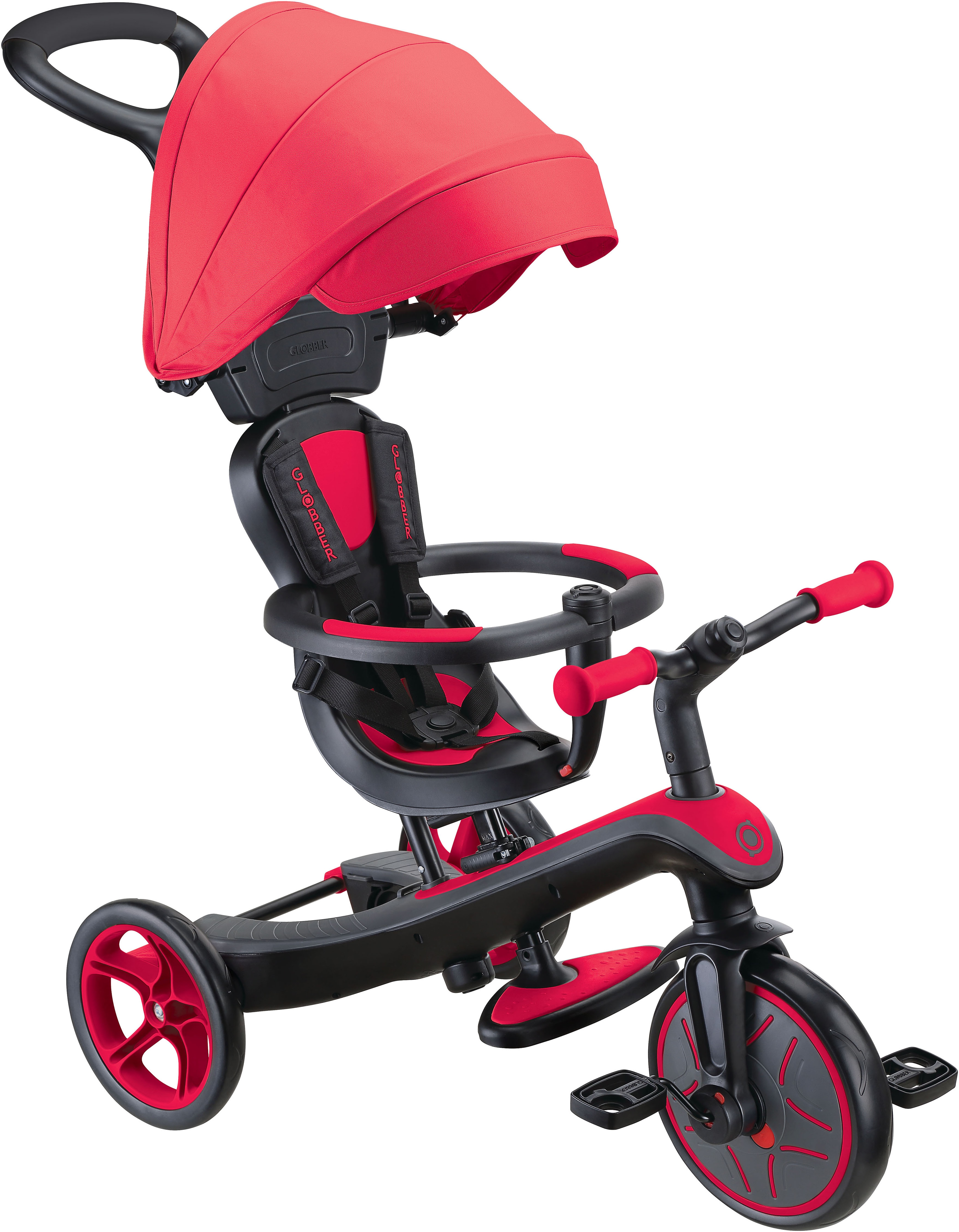 Dreirad GLOBBER "EXPLORER TRIKE 4in1", rot, Dreiräder, Kinder