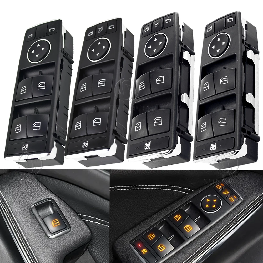 Fensterschalter für Mercedes Benz W212 W204 W117 W176 W156 X204 A 2049055302 A 2049055402 Glasknopf für Benz C E-Klasse S212 C250 Image