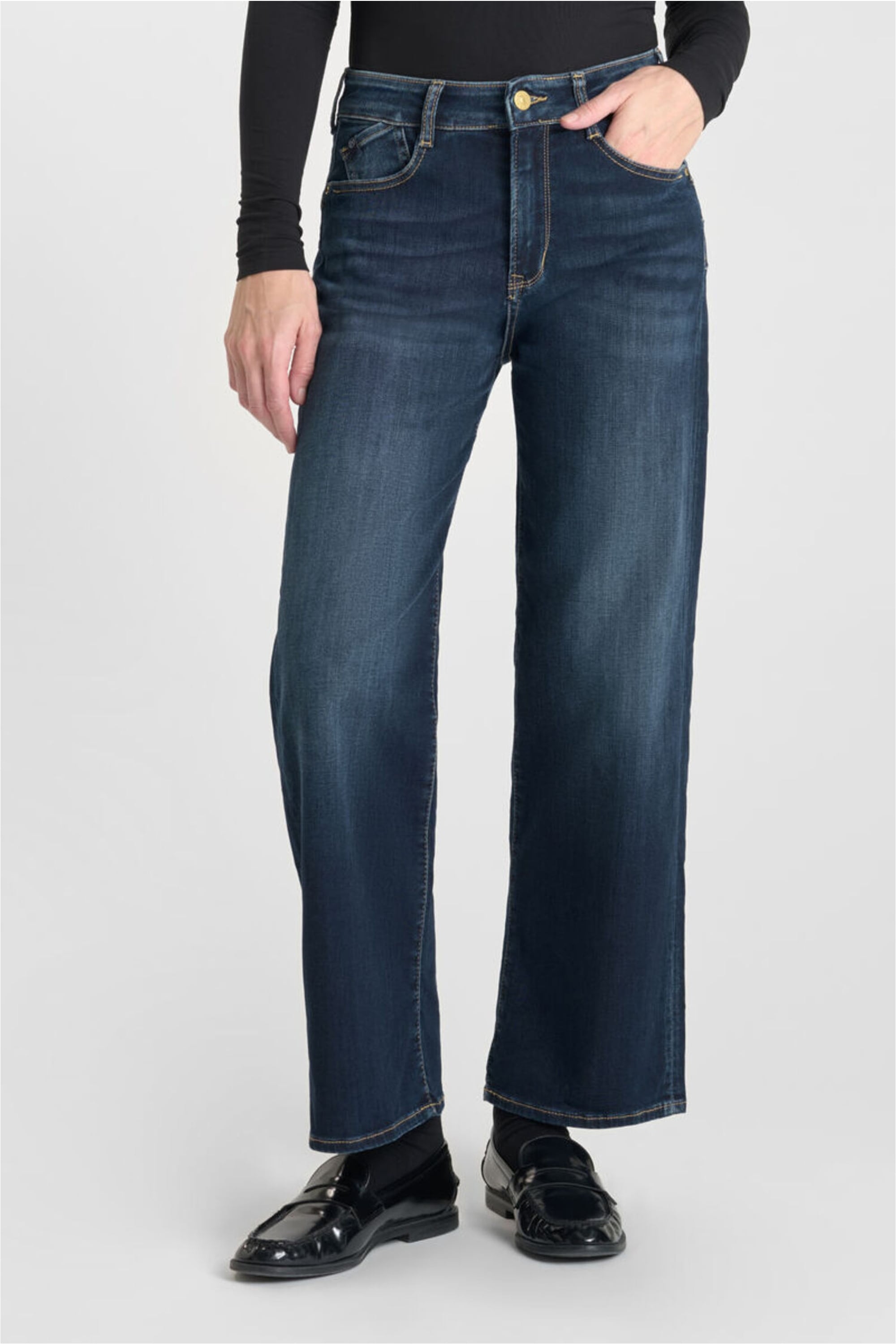 Bequeme Jeans LE TEMPS DES CERISES "WILMA", Damen, Gr. 30, EURO-Größen, blau, 92% Baumwolle, 6% Synthetik, 2% Elasthan, unifarben, Jeans