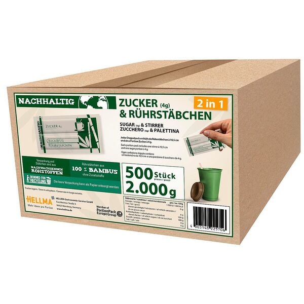 Hellma Zuckersticks mit Rührstäbchen 4 g 500 Stück Image