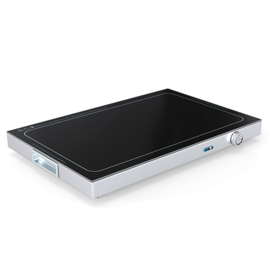 Costway Electric Warming Tray with Adjustable Temperature and Built-In Handles Tempered Glass
