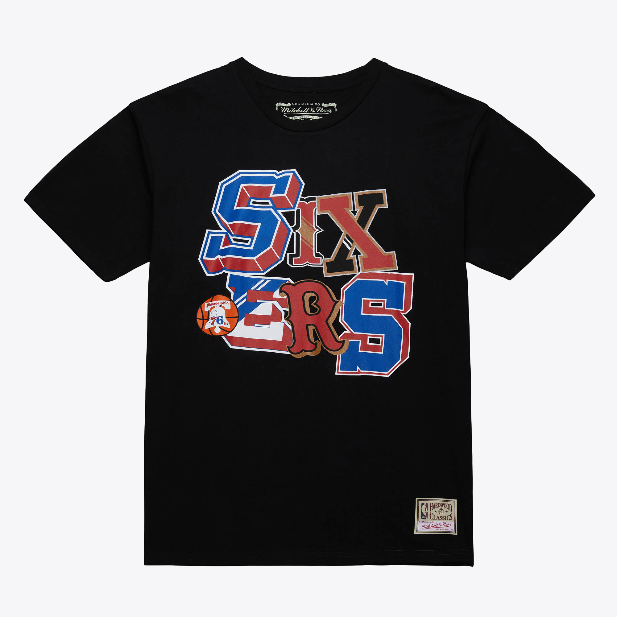 Philadelphia 76ers Mitchell & Ness Hyper Type T-Shirts Image
