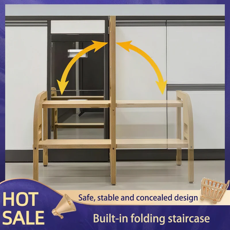 Mehrzweck-Klapp-Tritthocker für Kinder zu Hause, sichere Höhe, Erhöhung des Gerätes, Zugang unter dem Regal, platzsparendes, faltbares Design