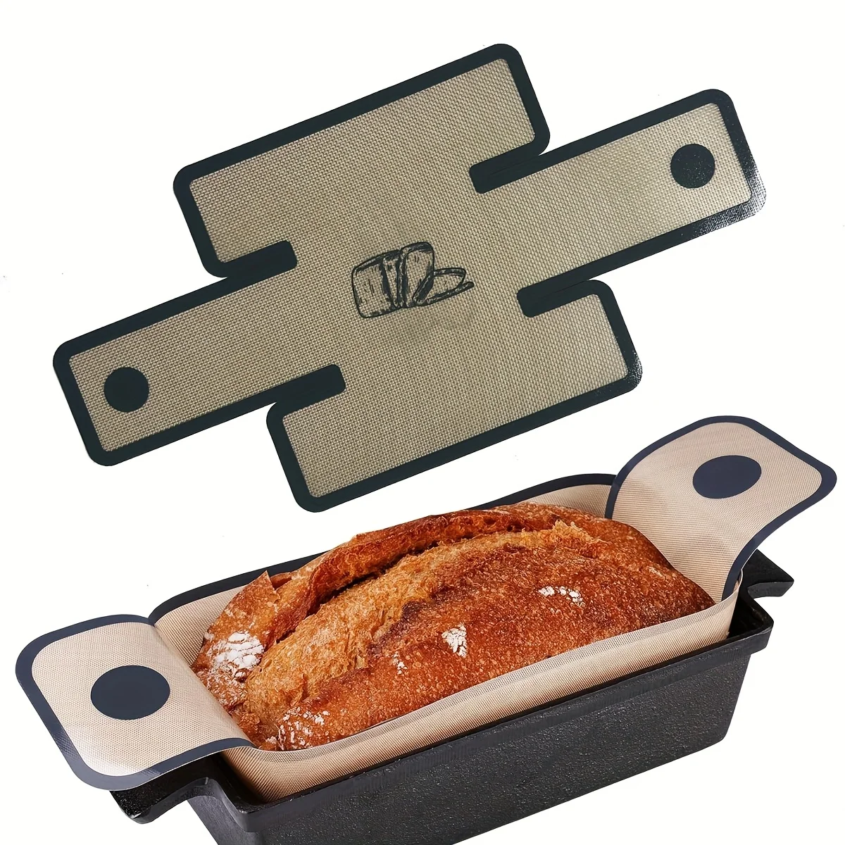 Silikon-Brotpfanne für Backformen mit 22,86 x 12,7 cm – lebensmittelecht, antihaftbeschichtet, leicht zu reinigen, hochtemperaturbeständig Image