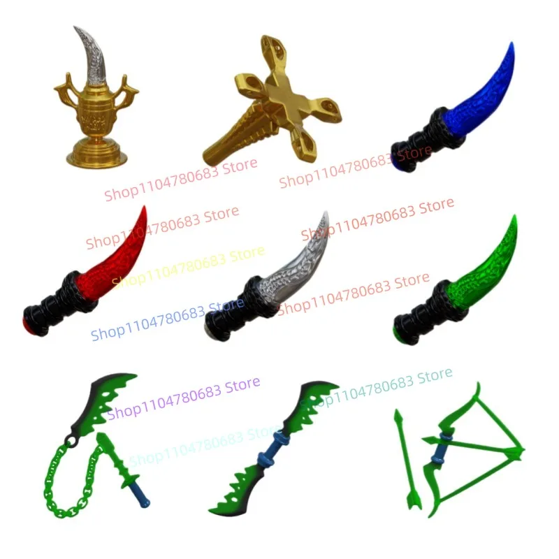 MOC-Bausteine – goldenes Trophäen- und Schwertzubehör für Minifiguren-Montagemodell, Anime- und Filmcharakter-Dekoration, Spielzeug, Geschenk Image