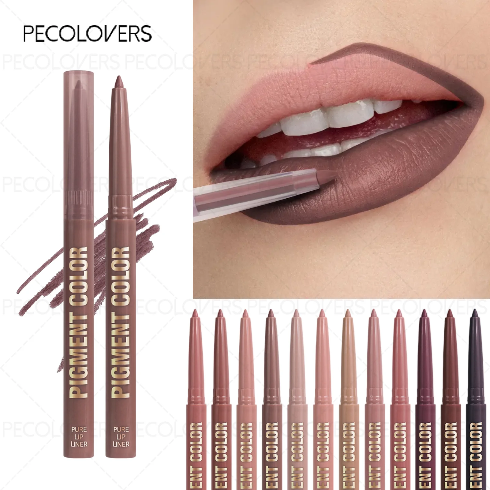 1-teiliger, langlebiger, wasserfester Lipliner-Stift – einfaches Färben mit hervorragender Farbwiedergabe für verschiedene Lippen-Looks Image