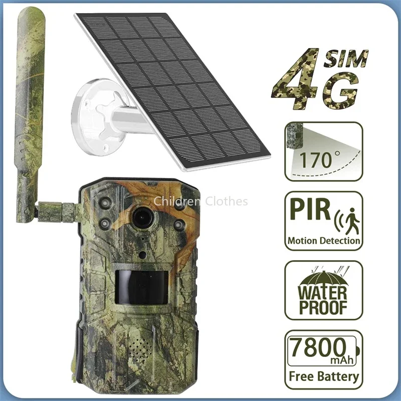 4MP 14MP 4G SIM Karte Solar Jagd Trail Kamera Wildkamera Mit Nachtsicht Bewegung Aktiviert Outdoor Trail Kamera Image