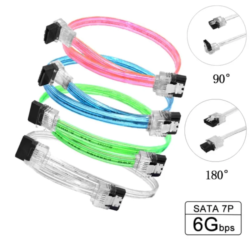 SATA 3.0 III 6Gb/s 10/30/50/70/100cm Festplatten-Datenkabel, serielles ATA-Kabel, gerade Ausführung, 26AWG, für HDD/SSD, 7-Pin-SATA-Kabel Image