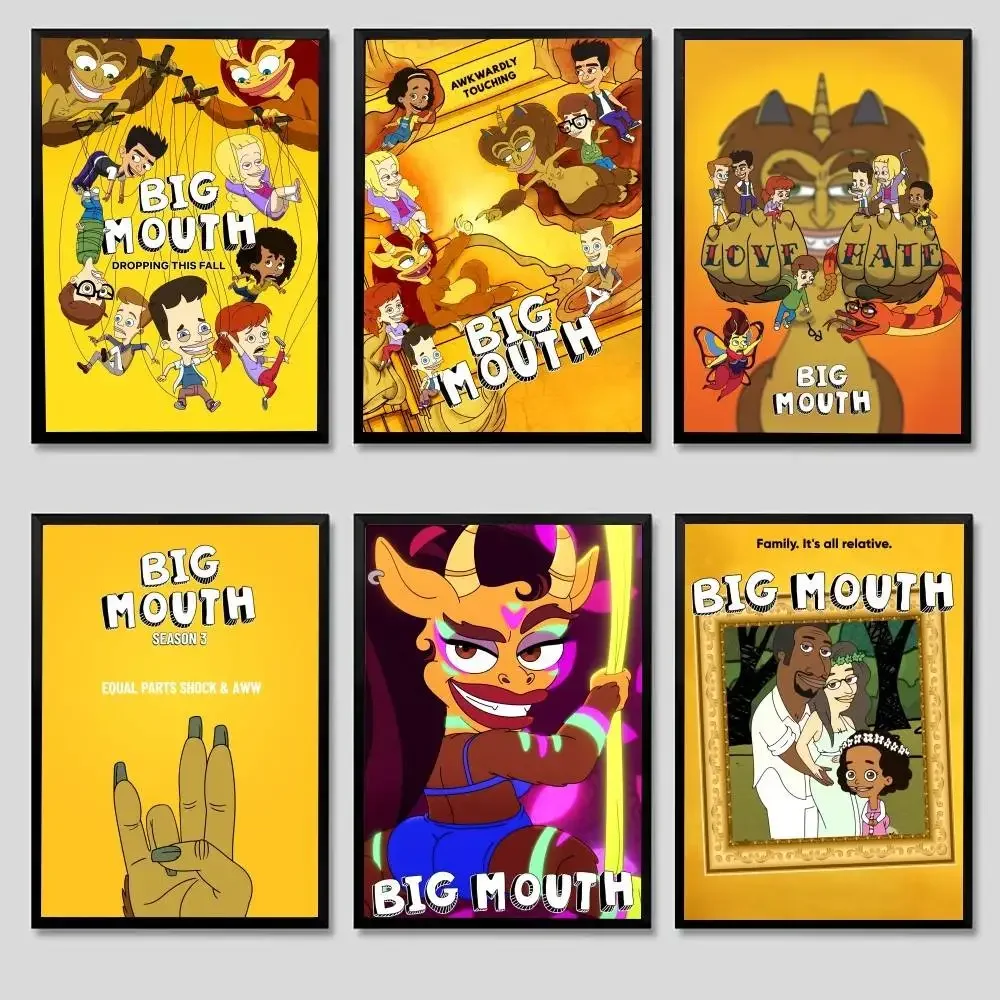 Cartoon Movie-Big-Mouth-Poster, kein gerahmtes Poster, Kraft-Club-Bar-Papier, Vintage-Poster, Wandkunst, Gemälde, Schlafzimmer, Arbeitszimmer, Aufkleber Image