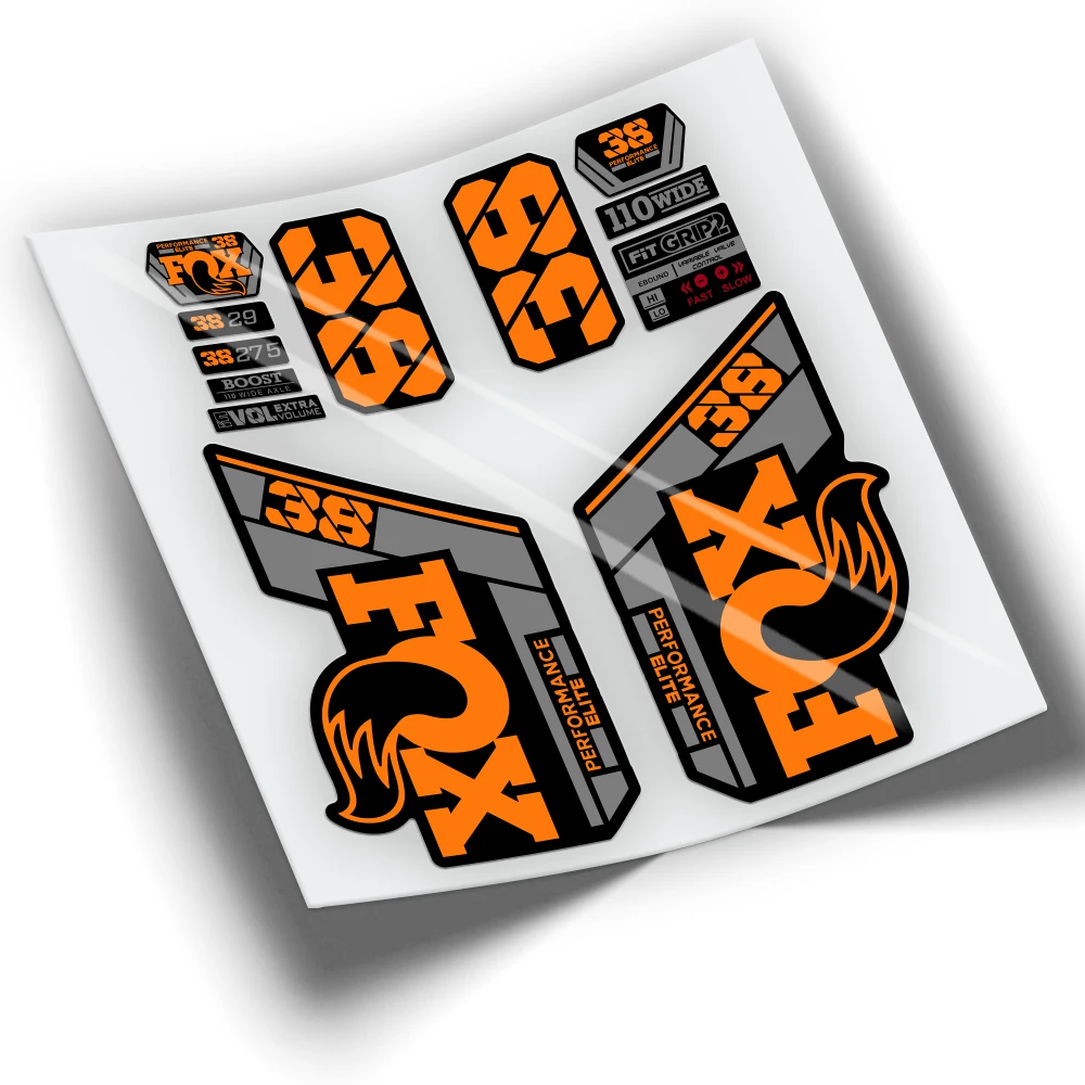Aufkleber fahrrad FUCHS 38 LEISTUNG ELITE 2021 BICOLOR WP434 mountainbike aufkleber radfahren aufkleber bike zubehör Image