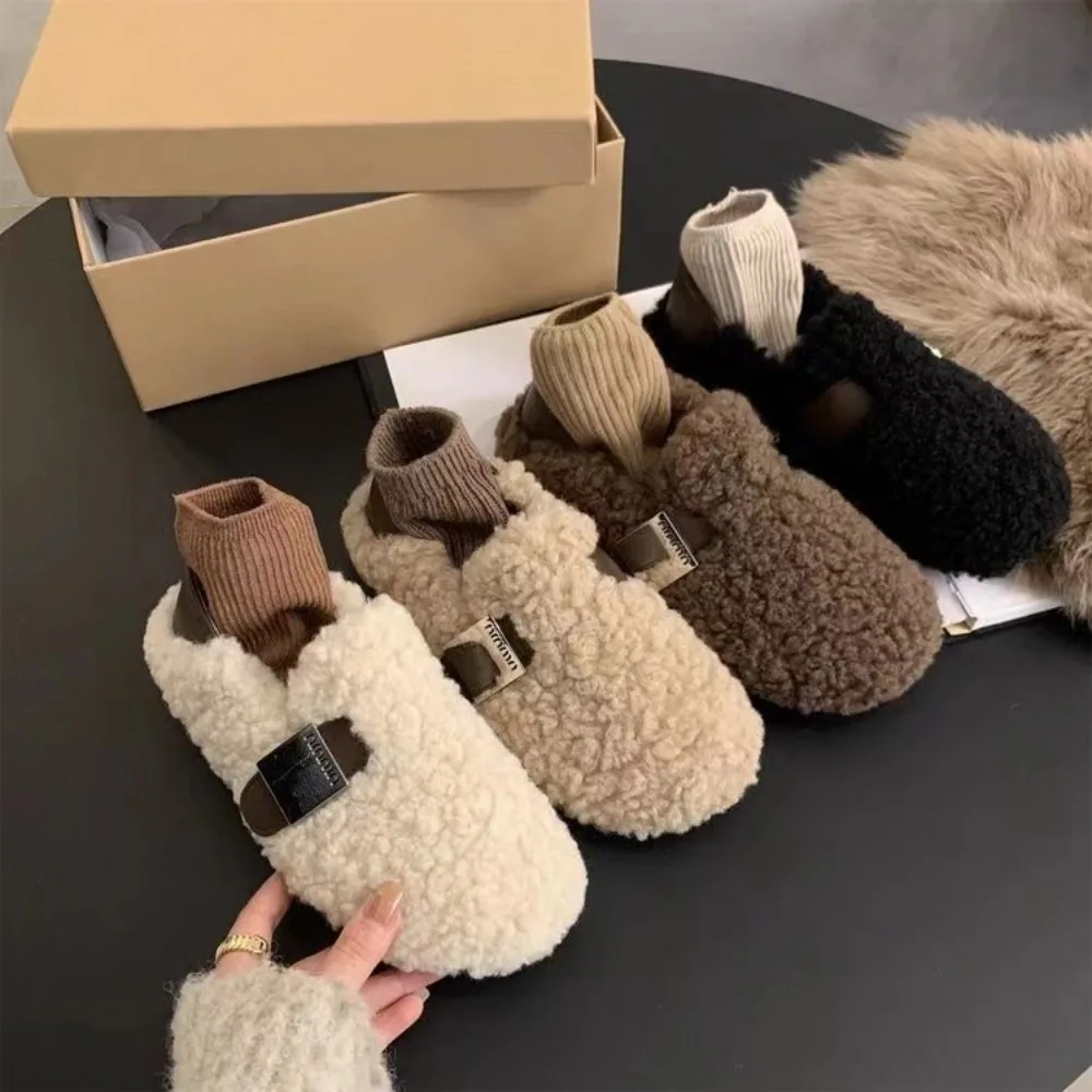Winter Schuhe Frauen Runde Kappe Slip-on Weibliche Schuhe Müßiggänger Pelz Casual Sneaker Herbst Modis Slip auf Kleid Mokassin neue Herbst