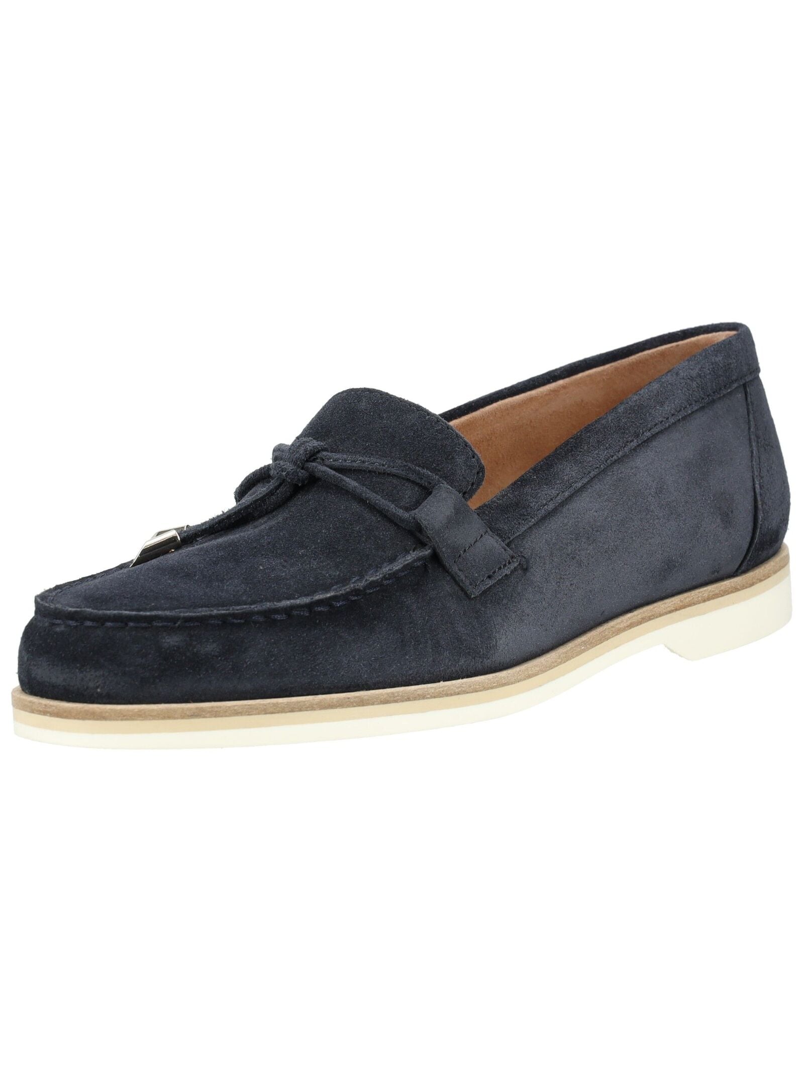 Slipper PAUL GREEN "Paul Green Slipper Veloursleder", Damen, Gr. 41, blau, Veloursleder, Schuhe Slipper
