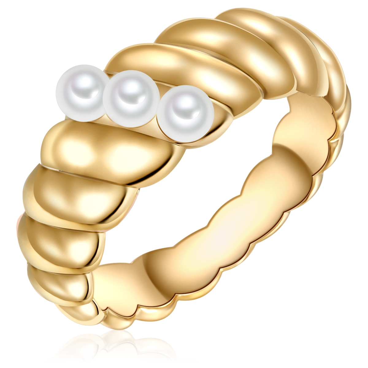 Lulu & Jane Womens Ring Brass - Gold - Size N | Lulu & Jane Sale | Discount Designer Brands