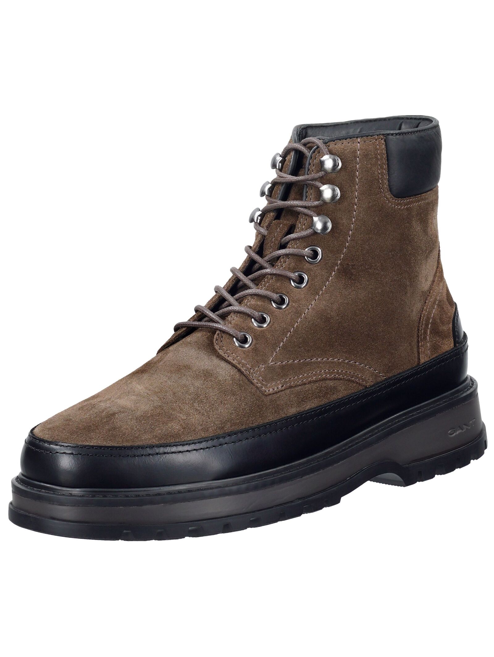 Schnürstiefelette GANT "Gant Stiefelette Veloursleder", Damen, Gr. 42, braun (grau, braun), Veloursleder, Schuhe Schnürstiefelette