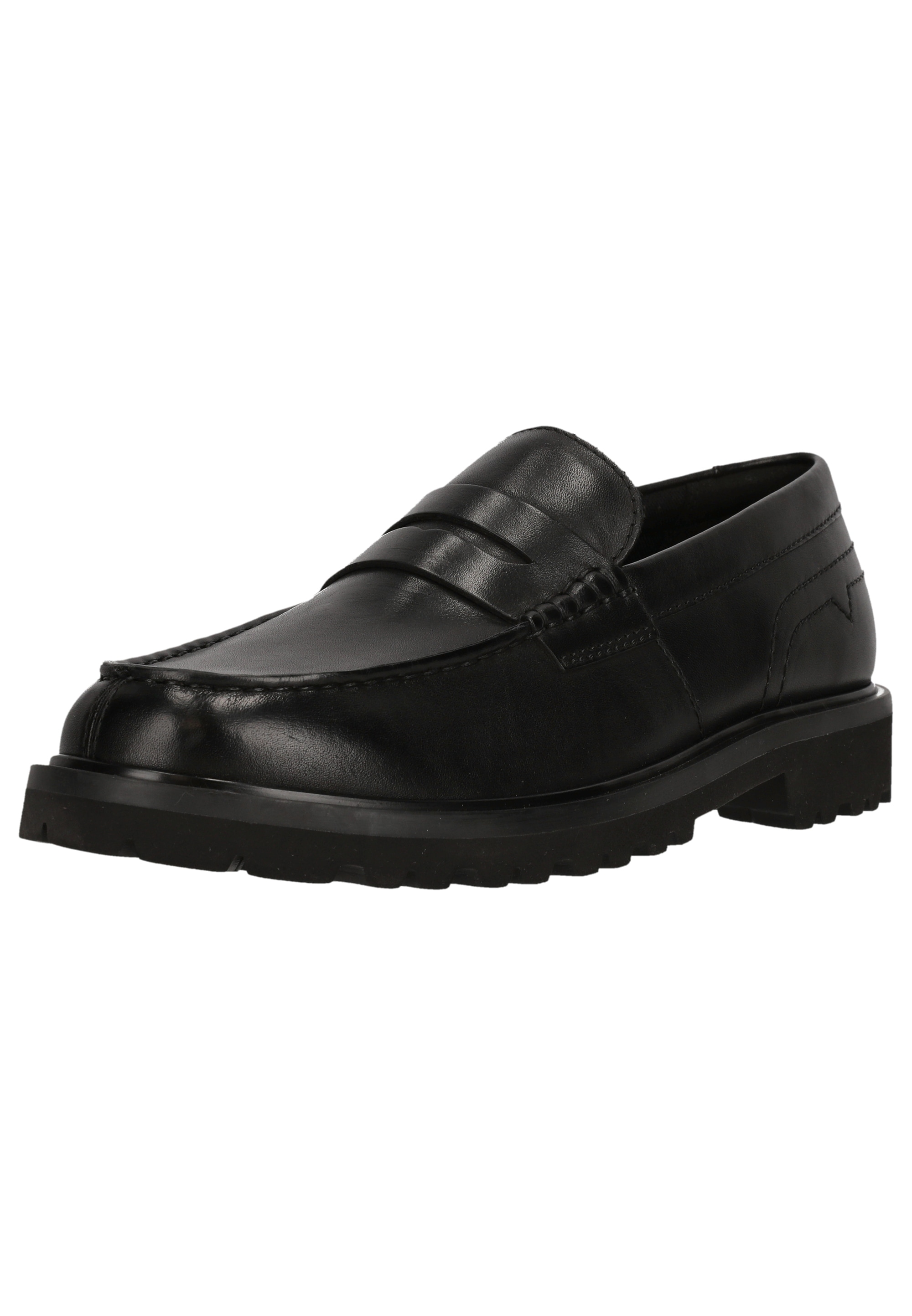 Slipper CLARKS "Berwick Low", Herren, Gr. 41, schwarz, Leder, Schuhe Slipper, im klassischen Design