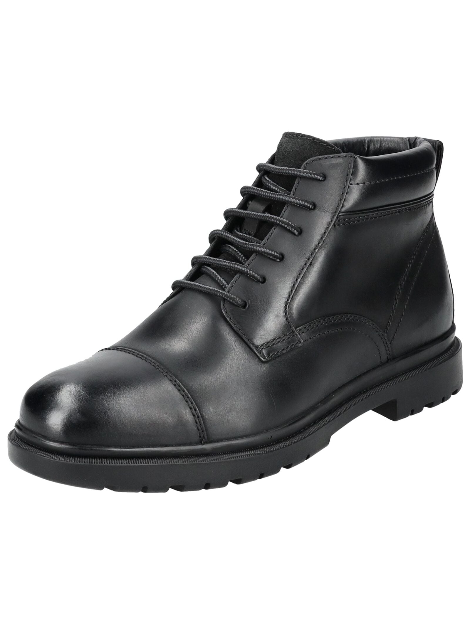 Schnürstiefelette GEOX "Geox Stiefelette Leder/Textil", Damen, Gr. 41, schwarz, Leder, Textil, Schuhe Schnürstiefelette