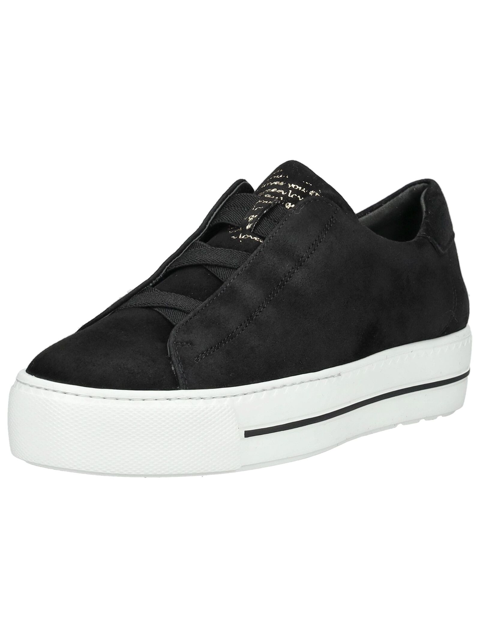 Plateausneaker PAUL GREEN "Paul Green Sneaker Leder", Damen, Gr. 42,5, schwarz, Leder, Schuhe Plateausneaker