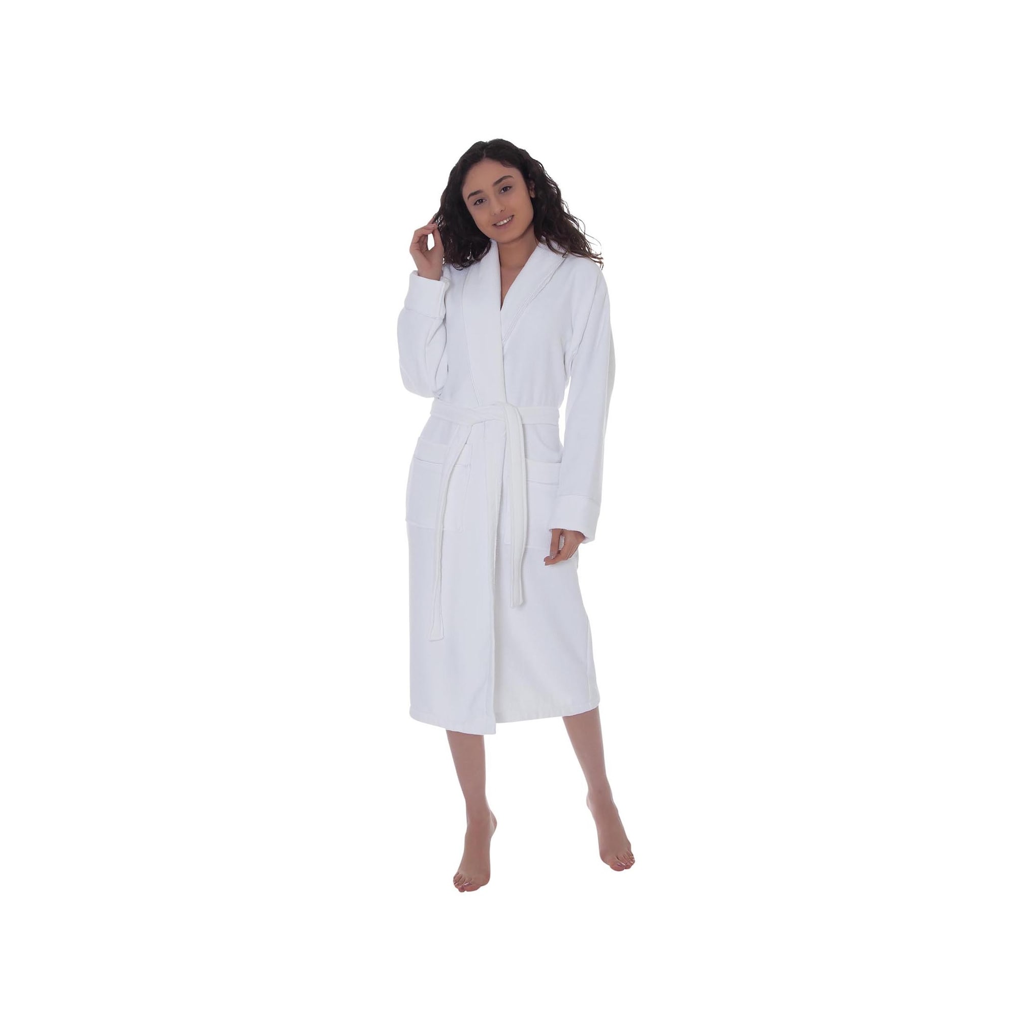 Ozan Premium Home Majesty Collection 100% Turkish Cotton Waffle Terry Bathrobe with Satin Piped Trim