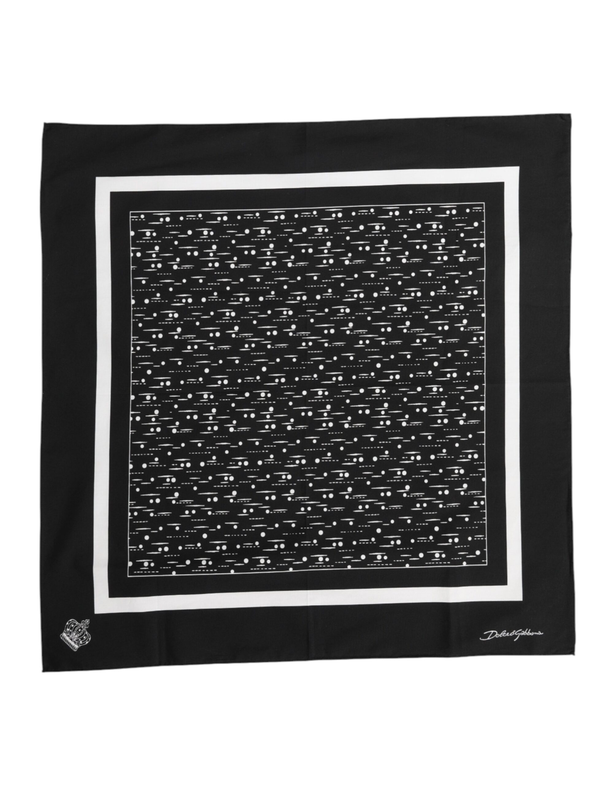 Schwarz-weißer bedruckter quadratischer Foulard-Schal