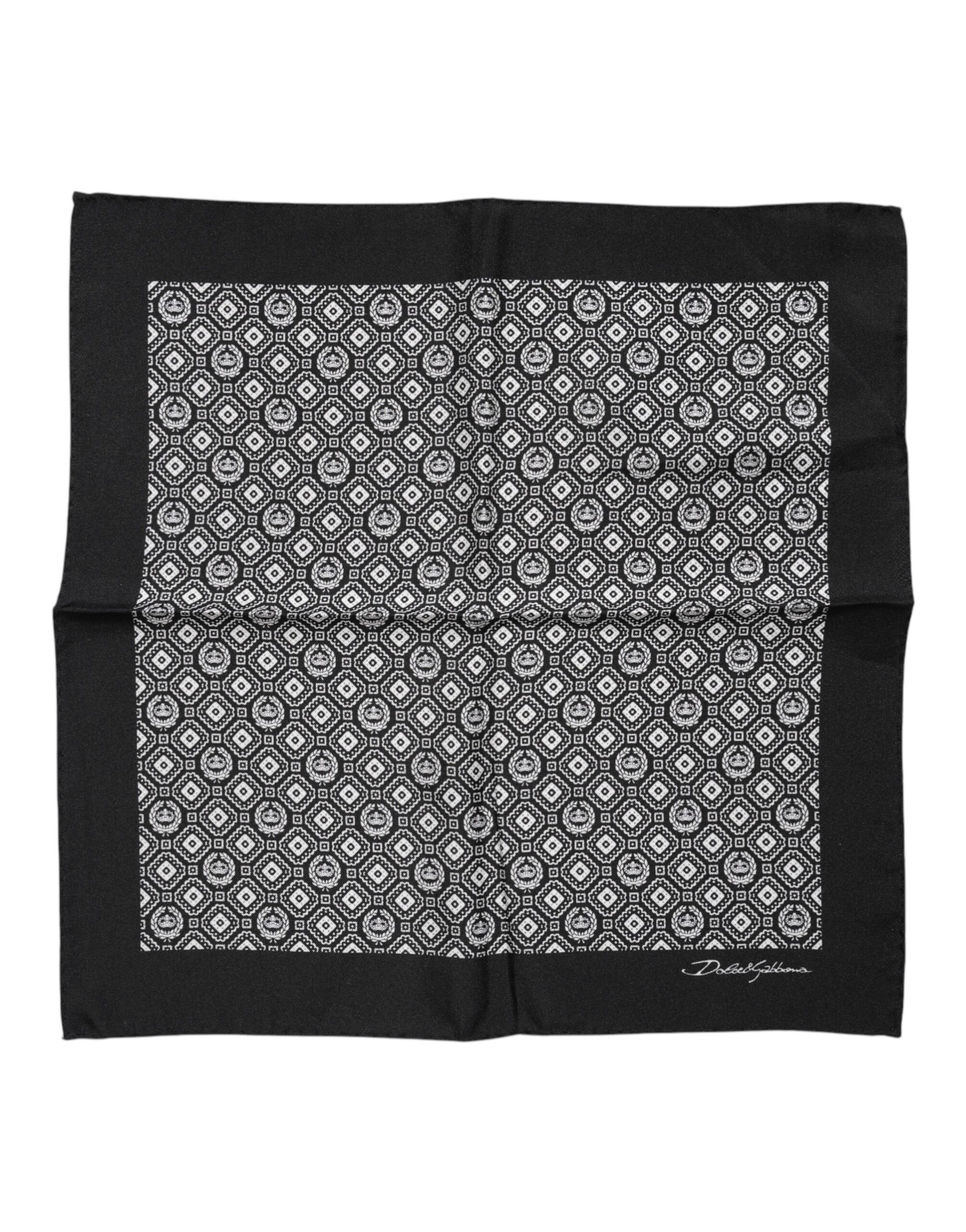 Schwarz-weiß gemusterter quadratischer Foulard-Schal